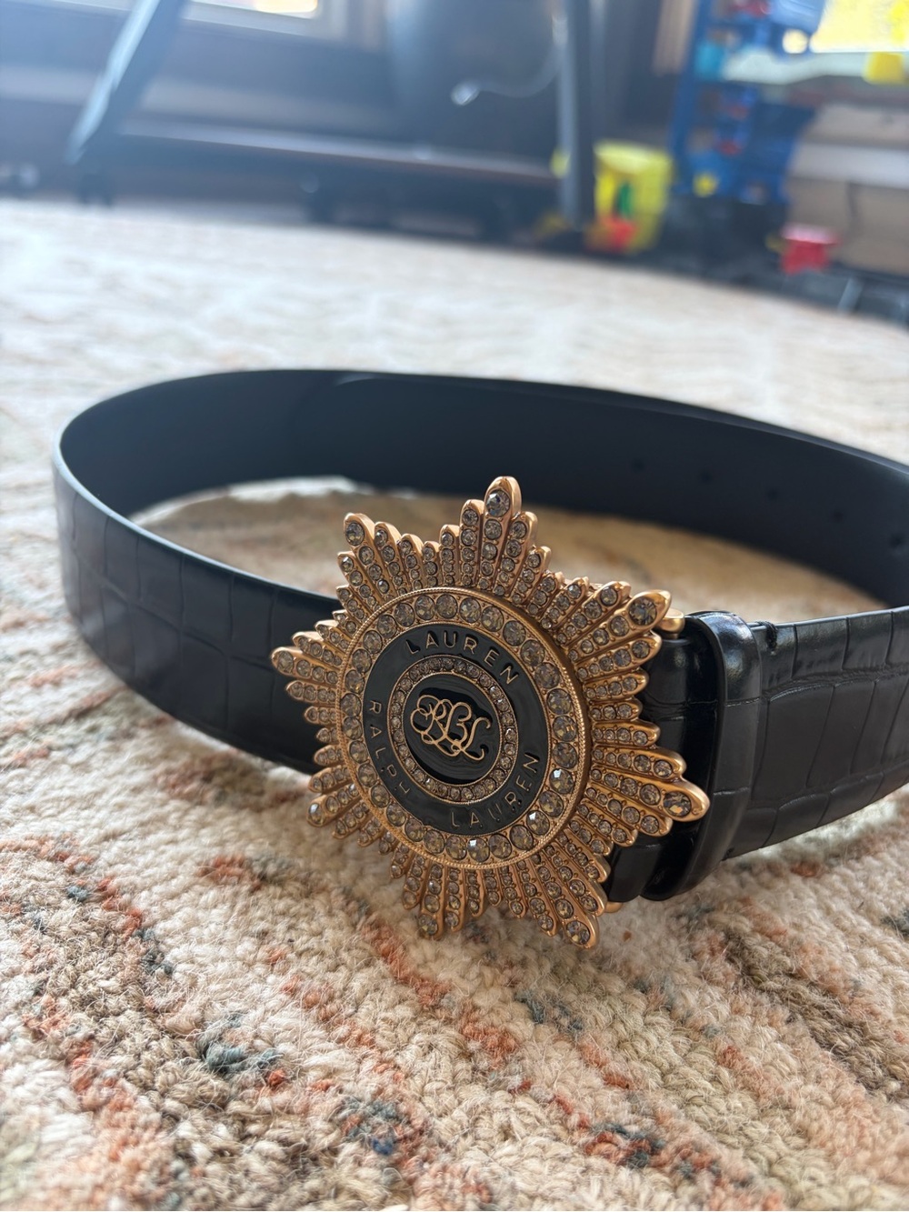 Ralph Lauren Crystal Sunburst Belt XL